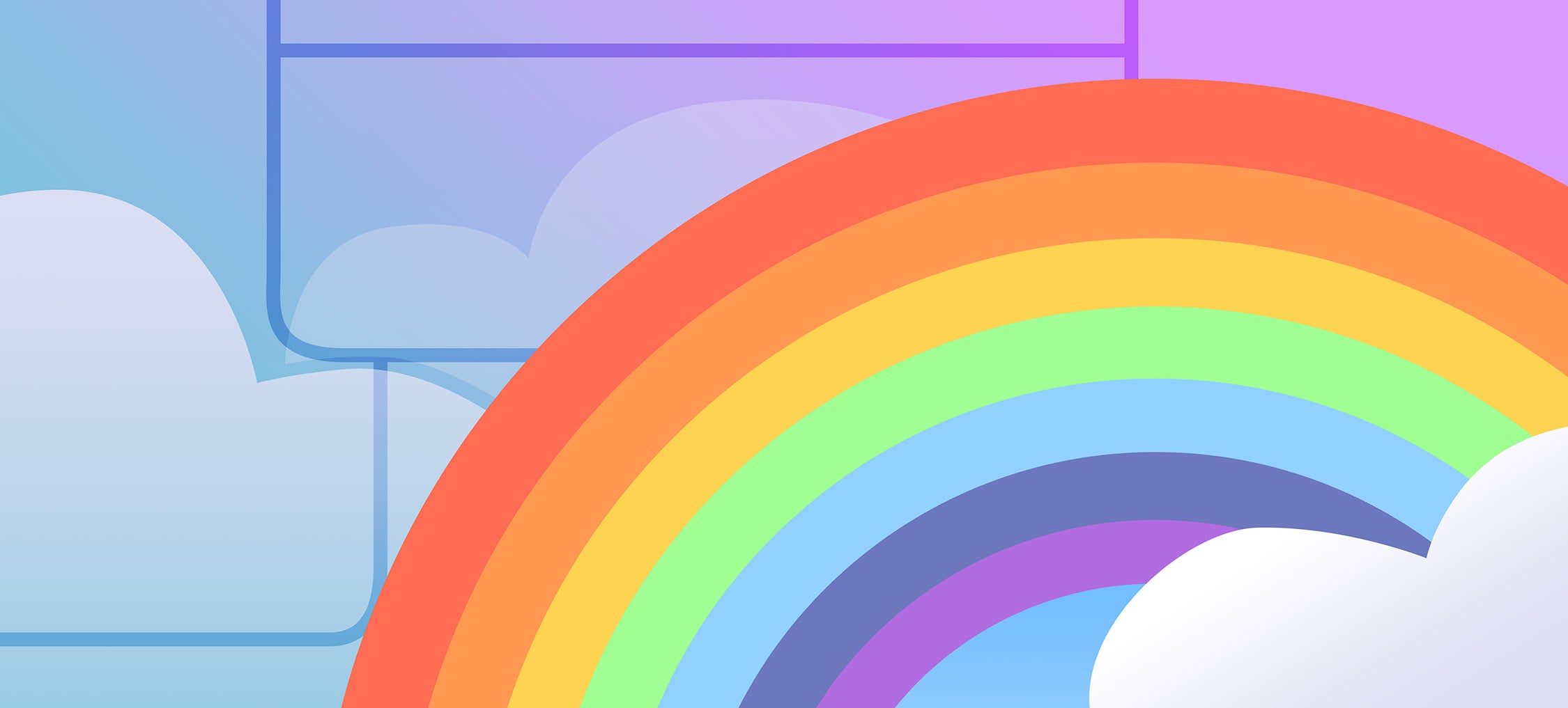 A minimalist image of a rainbow.
